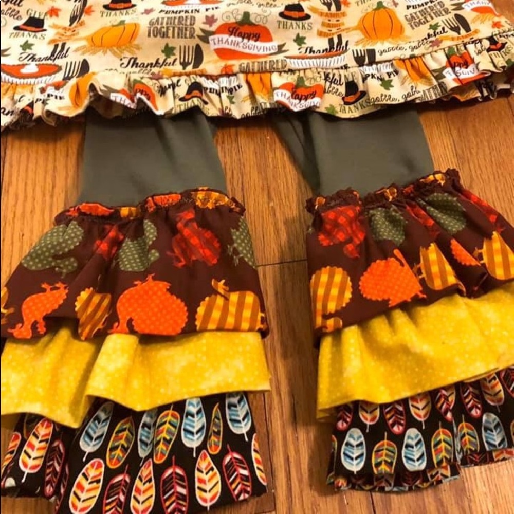🥧 Thanksgiving Holiday Toddler Girl Outfit🍁 - Picture 8 of 8
